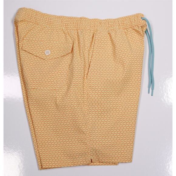 J.Crew Men's Orange Yellow Swimtrunks 8" Inseam Medium - Picture 3 of 5